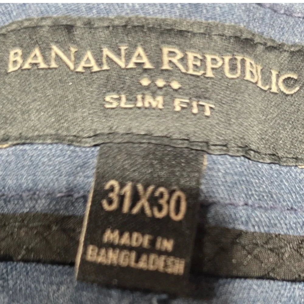 Banana‎ Republic Chino Pants Men 31x30 Blue Slim Fit Cotton Blend Stretch